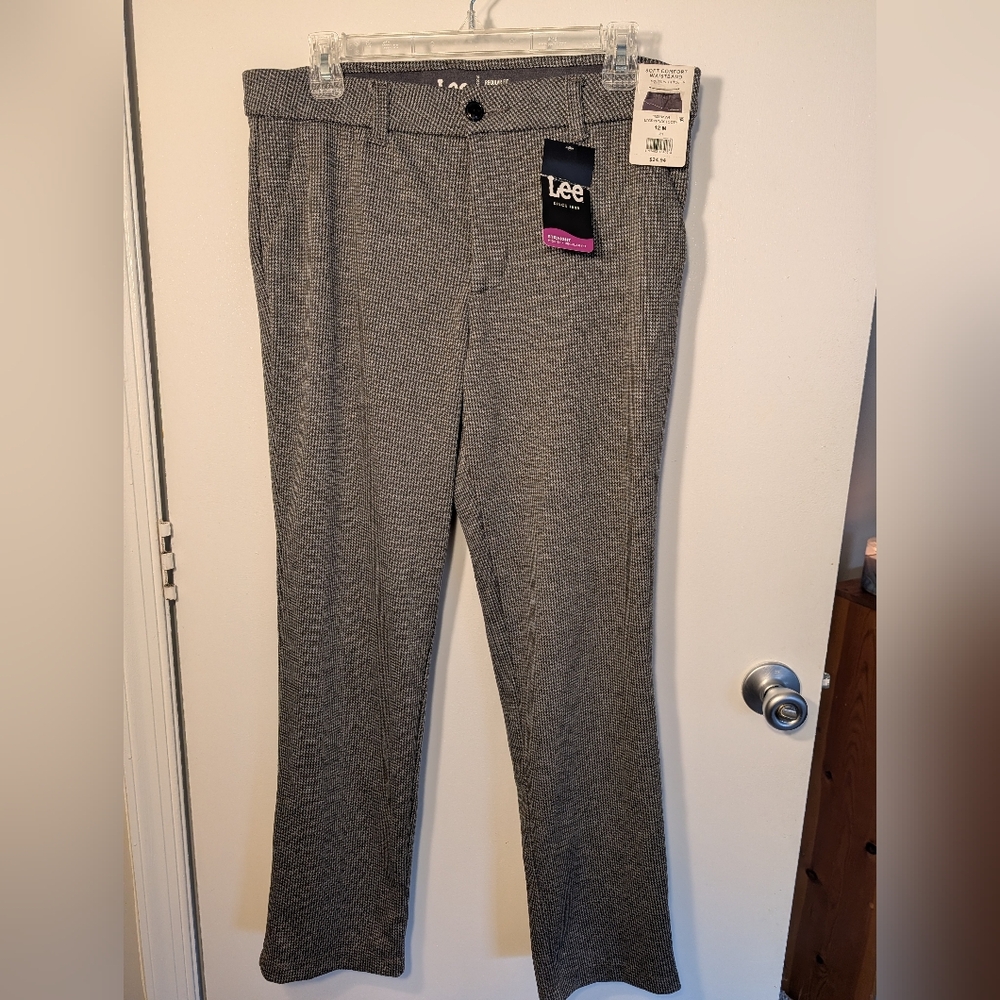 New Women's Size 12 Gray Houndstooth Pants